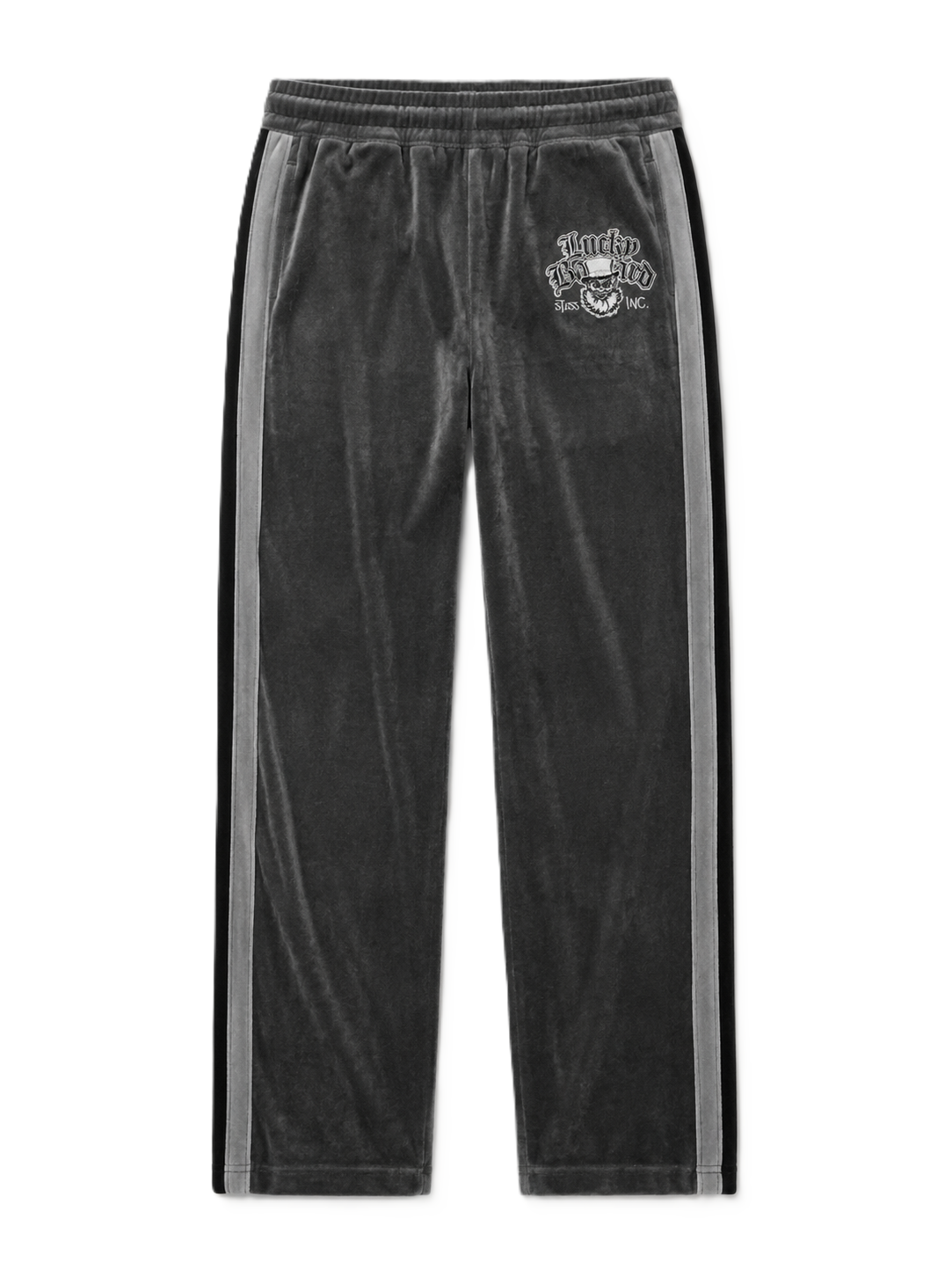 Grey Velour Track Pants