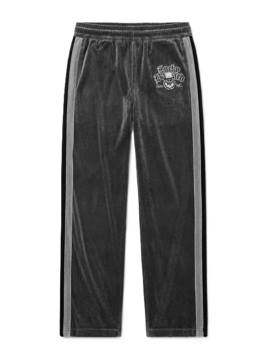 Grey Velour Track Pants