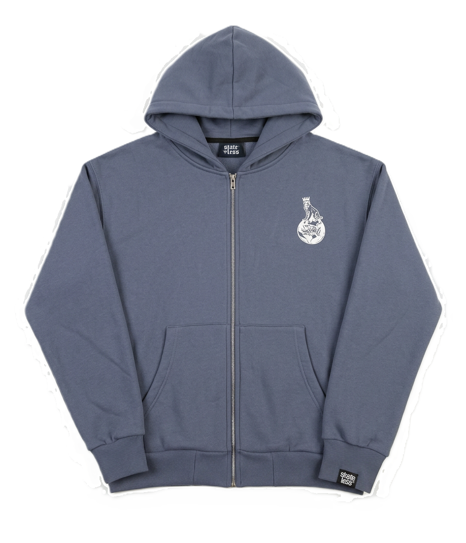 Off-Blue Zip Hoodie Jacket