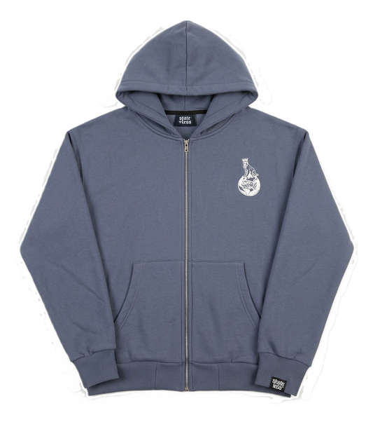 Off-Blue Zip Hoodie Jacket