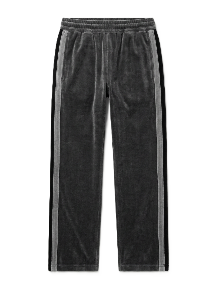Grey Velour Track Pants