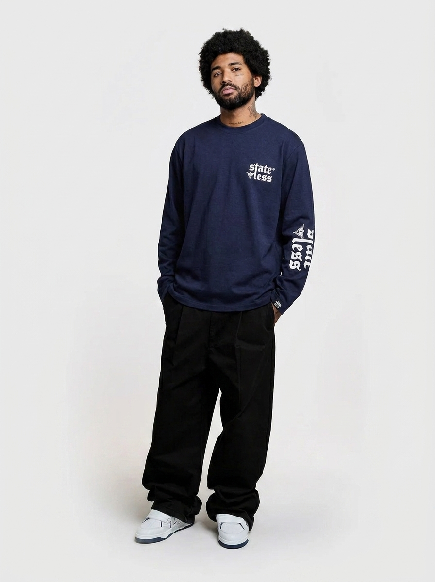 Navy Logo Longsleeve