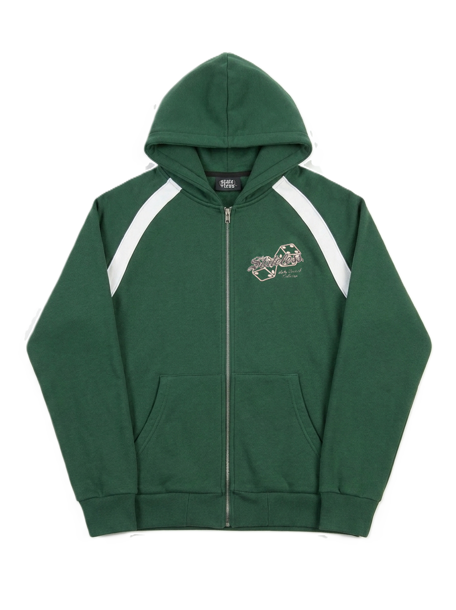 Green Zip Hoodie Jacket