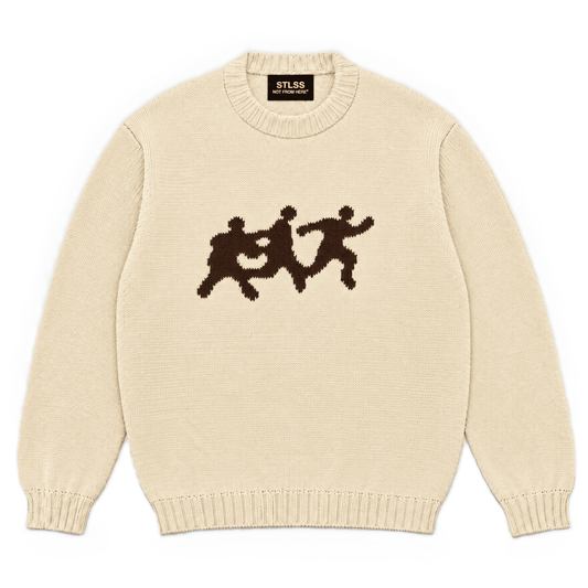 Knitted Logo Sweater Cream