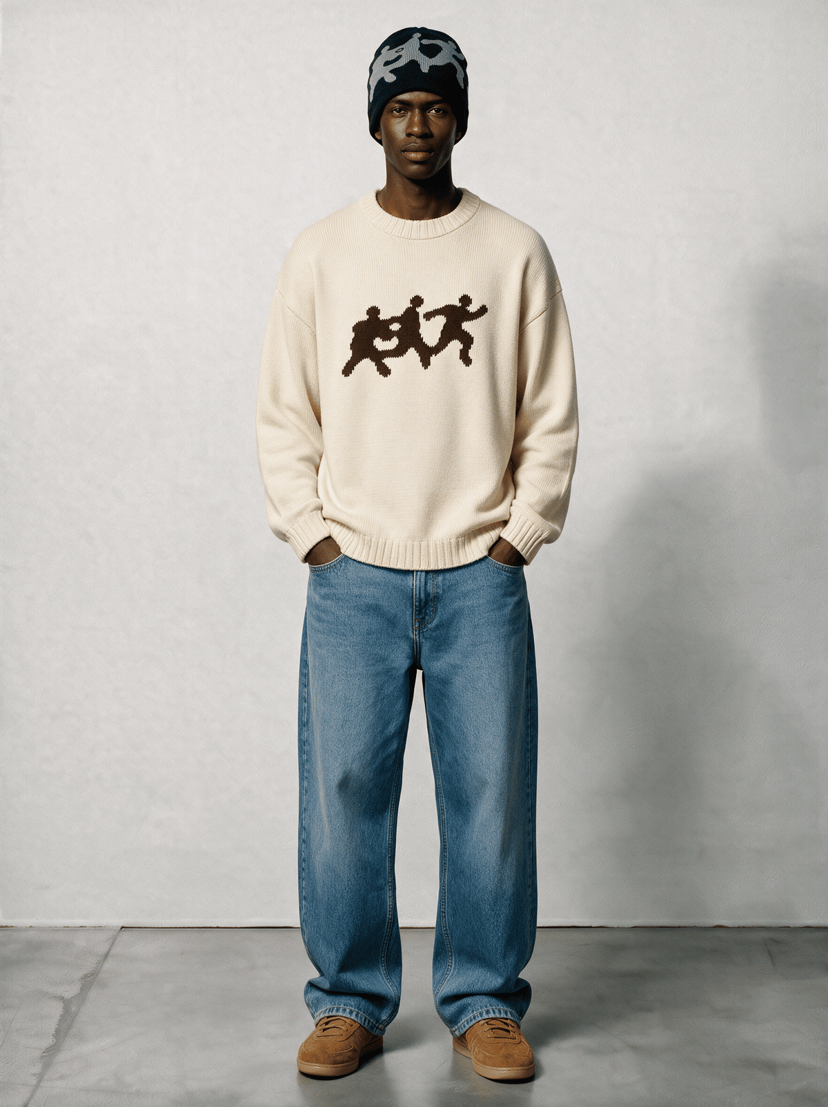 Knitted Logo Sweater Cream