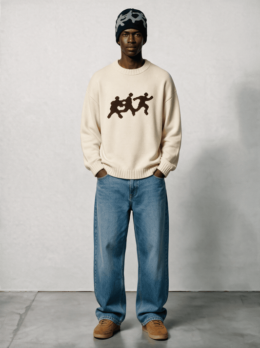 Knitted Logo Sweater Cream