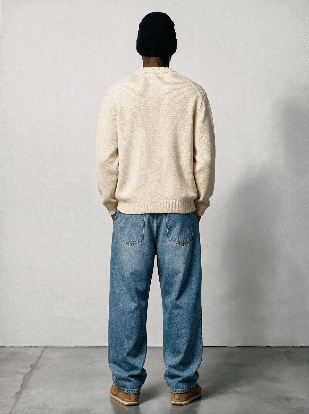 Knitted Logo Sweater Cream