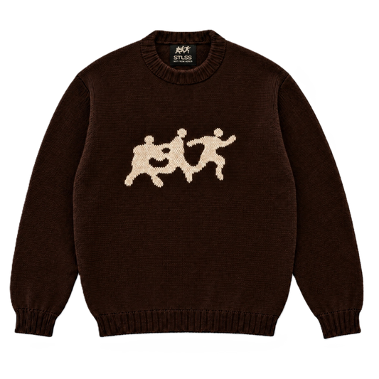 Knitted Logo Sweater Brown