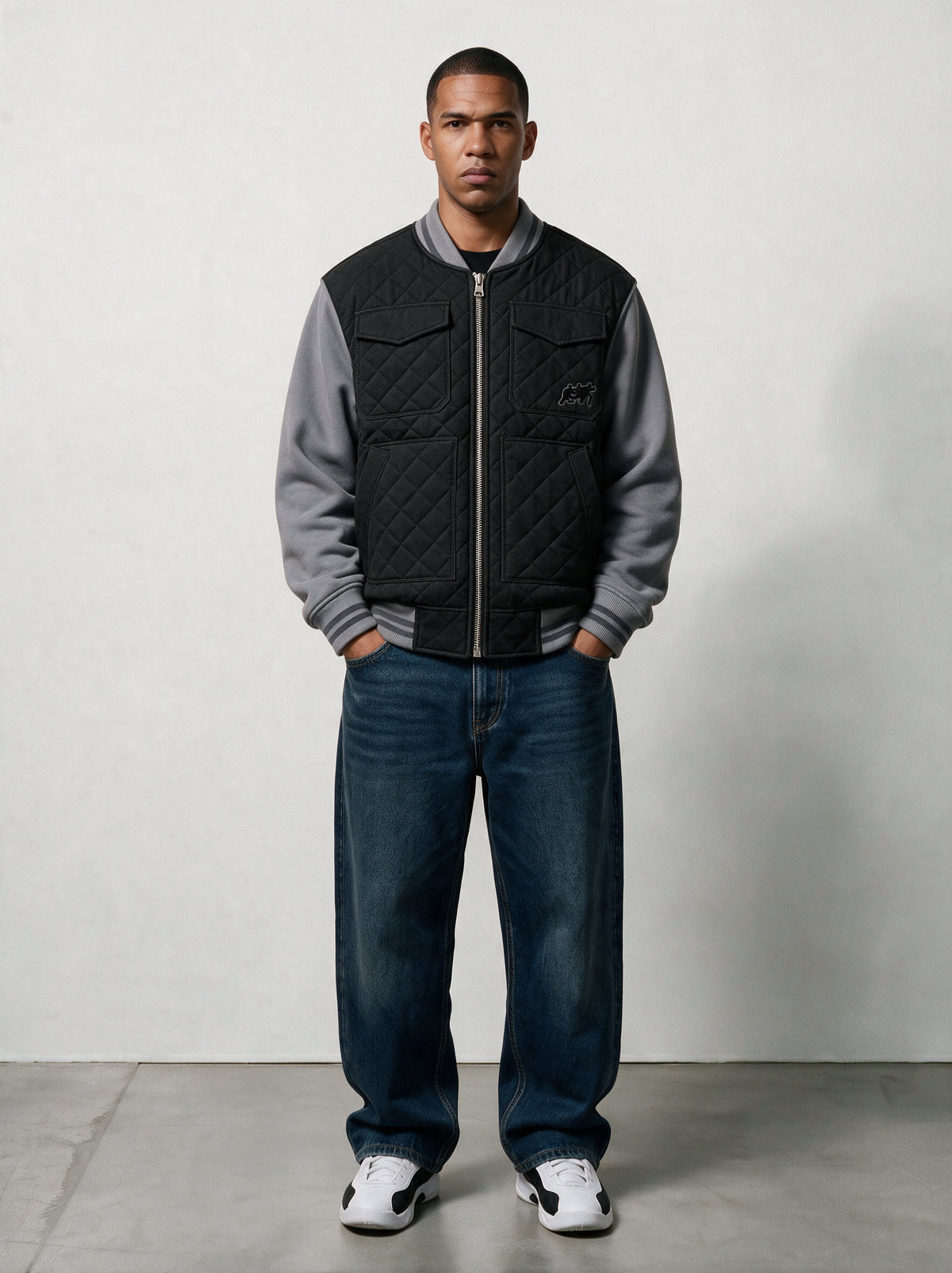 Varsity Jacket Stone Grey